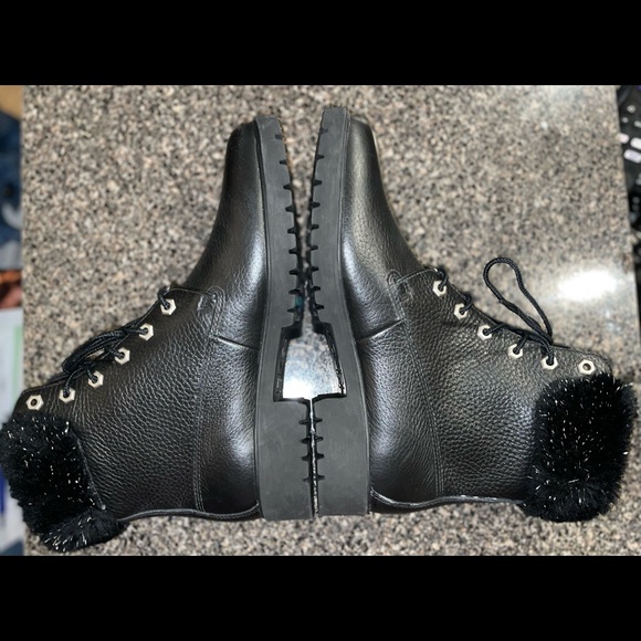 NEW Timberland Vintage Premium Leather Combat Fur Boots Womens Size 9M Unisex - Picture 8 of 9